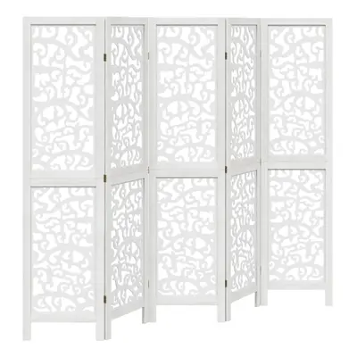 (40 x cm/ piece) vidaXL Room Divider Privacy Screen Room Partition White Solid Wood Paulownia