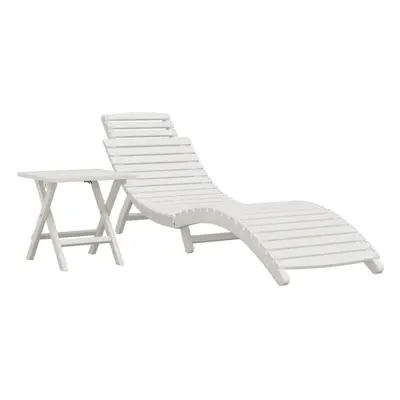 (1 sunlounger with table) vidaXL Sun Lounger Recliner Outdoor Chair Wooden Sunbed Solid Wood Aca