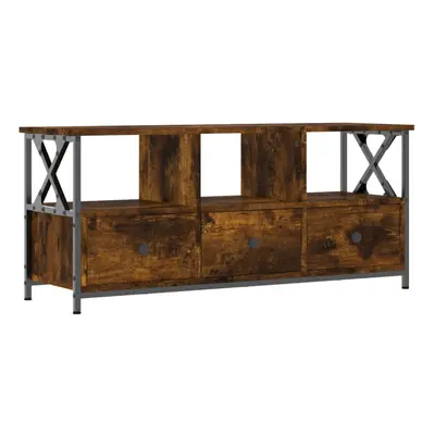 (smoked oak, x x cm) vidaXL TV Cabinet TV Unit TV Console Hifi Cabinet Engineered Wood and Iron