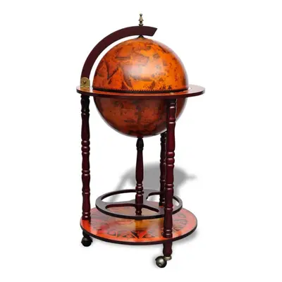 vidaXL Globe Bar Wine Stand Eucalyptus Wood Liquor Bottle Storage Holder Unit