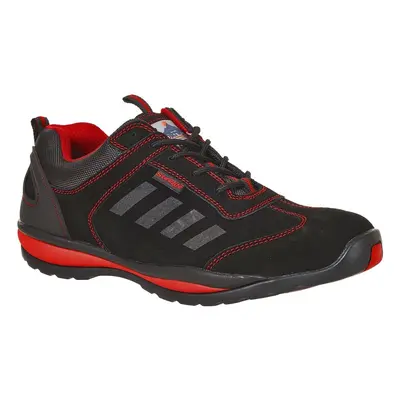 (9 UK, Black/Red) Portwest Mens Steelite Lusum S1P HRO Suede Safety Shoes