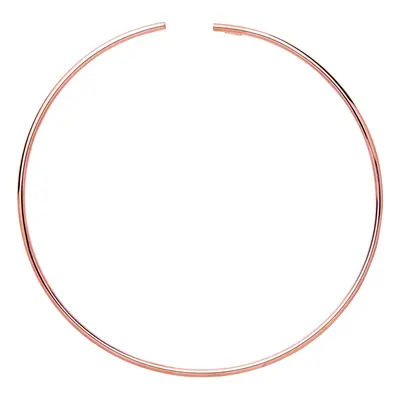 Jewelco London Ladies Rose Gold-Plated Sterling Silver Flexi Tube Choker Collarette Necklace 2mm