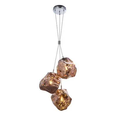 Metallic Copper Light Ceiling Pendant Modern Rock Design Hanging Light Fitting