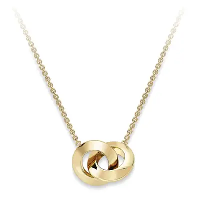 Jewelco London 9ct Gold Interlocked Love Rings Necklace 8mm - CNNR02130-17