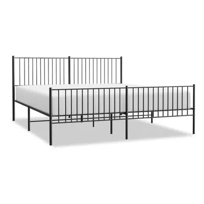 (200 x cm, with headboard & footboard) vidaXL Metal Bed Frame with Headboard Bedroom Metal Platf