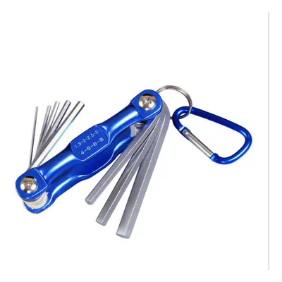 (Flat Head Inside Plum Blossom) Folding Hex Wrench Metal Metric Allen Wrench set Hexagonal Screw