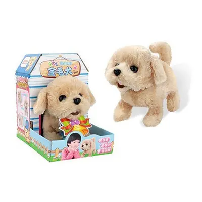 (Q006) Cute Electronic Plush Stuffed Walking Tail Shaking Barking Pet Dog Toy for Kids Developme