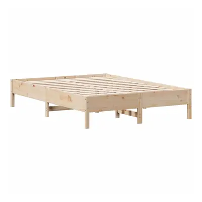 vidaXL Bed Frame Home Bed Base Mattress Foundation 140x200 cm Solid Wood Pine