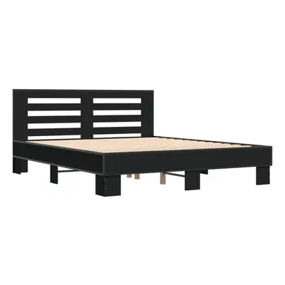 (black, x cm) vidaXL Bed Frame Home Bed Base Sonoma Oak 90x200 cm Engineered Wood and Metal