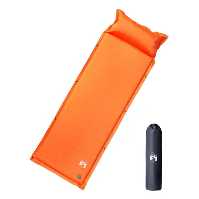 (orange, x x cm) vidaXL Self Inflating Camping Mattress & Pillow 1-Person Sleeping Mat Grey