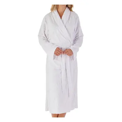 (White, Small) Slenderella Ladies Floral Shawl Collar Towelling Dressing Gown