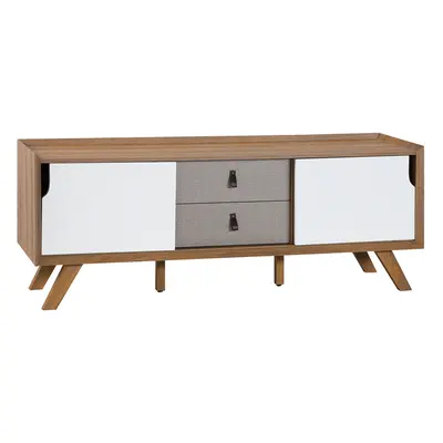 TV Stand ACTON White Light Wood Brown