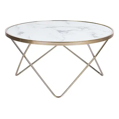 Coffee Table MERIDIAN Marble Effect Gold