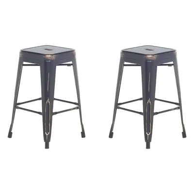 Set of Bar Stools CABRILLO Metal Black