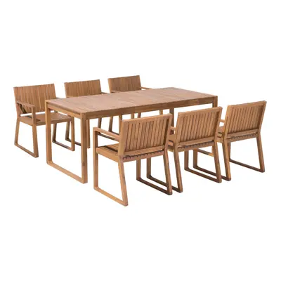 Dining Set for SASSARI Acacia Wood 180x90x75 cm Light Wood