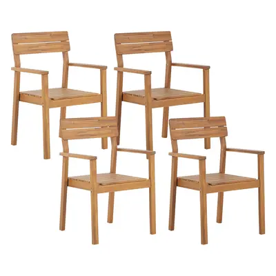 Set of Garden Chairs FORNELLI Acacia Wood Light Wood