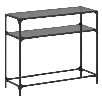 (black, x x cm) vidaXL Console Table with Black Glass Top End Table Accent Side Table Steel