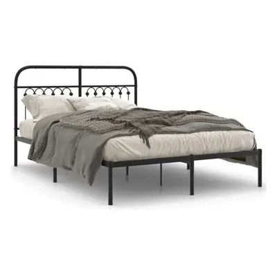 (black, x cm/ with headboard) vidaXL Metal Bed Frame with Headboard and Footboard Bed Base White