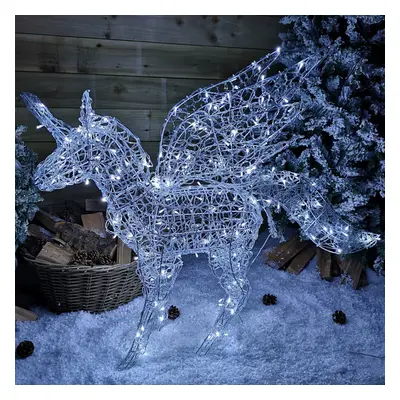 1m LED Indoor Outdoor Pegasus Christmas Decoration in Cool White