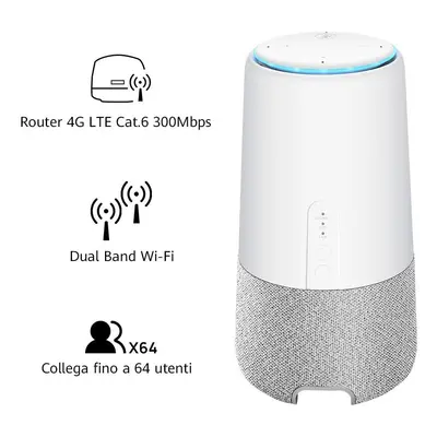 Huawei AI Cube Home Wi-Fi Router Alexa Built-in Smart Speaker and high speed 4G No Phone Line Re