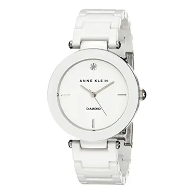 Anne Klein Women's AK/1019WTWT Diamond-Accented Watch with Ceramic Bra