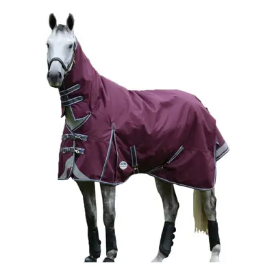 (4' 6", Maroon/Grey/White) Weatherbeeta Comfitec Plus Dynamic II Combo Neck Lightweight Horse St