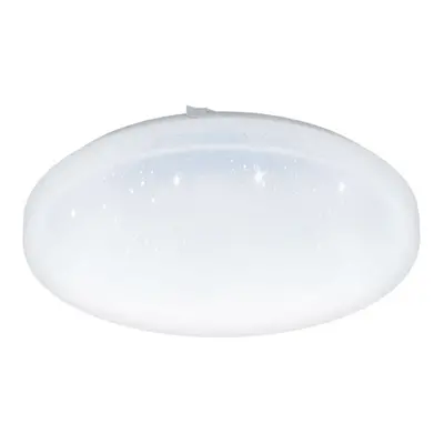 Wall Flush Ceiling Light White Shade White Plastic Crystal Effect LED 17.3W