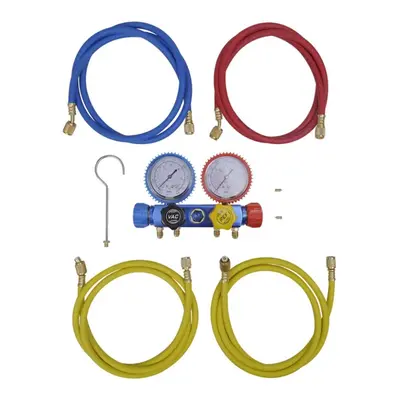 vidaXL 4-way Manifold Gauge Set for Air Conditioning Inspecting Sensor Tool