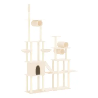 (Cream) vidaXL Cat Tree with Sisal Scratching Posts Cat Activity Centre Cat Climbing