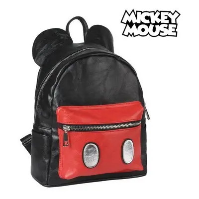 Casual Backpack Mickey Mouse Black/red