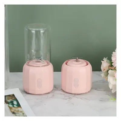 (Pink, Type B) Portable Juicer Cup USB Rechargeable Blender Smoothies Mixer Fruit Kit 300ML 35W