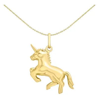 Jewelco London 9ct yellow gold Unicorn Pony charm pendant 26mm - 1-61-3113