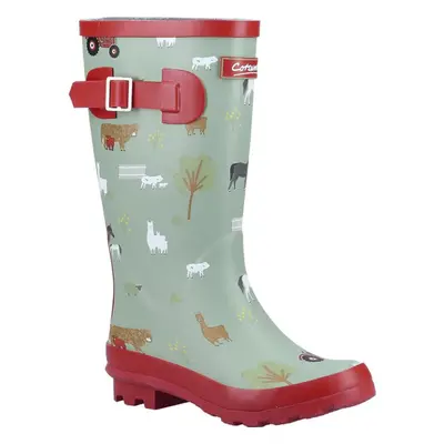 (12 UK Child, Khaki Green/Red) Cotswold Childrens/Kids Farmyard Wellington Boots