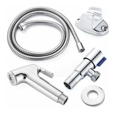 (A) Stainless Steel Handheld Douche Bidet Sprayer Shower Head Toilet Adapter Hose Kit