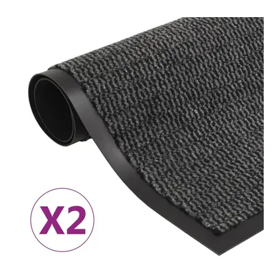 vidaXL 2x Dust Control Mats Rectangular Tufted 90x150cm Anthracite Front Door