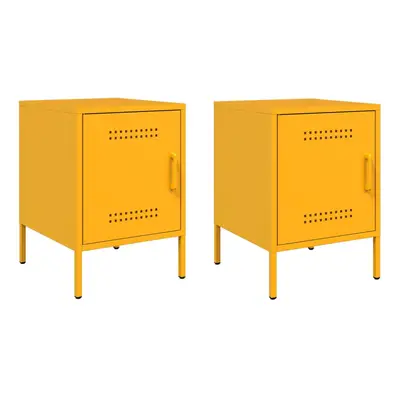 (yellow, pcs) vidaXL Bedside Cabinet Bedroom Nightstand Bed Side Table Bed Cabinet Steel