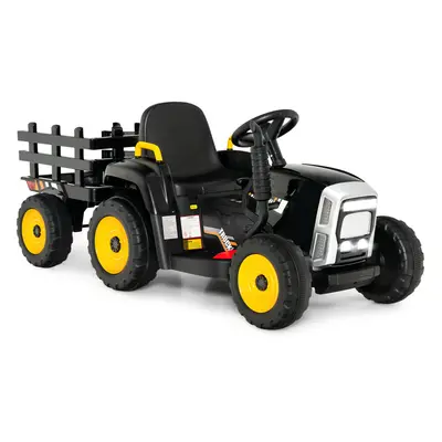 12V Electric Ride on Tractor and Trailer Toy Car w/Light & Music