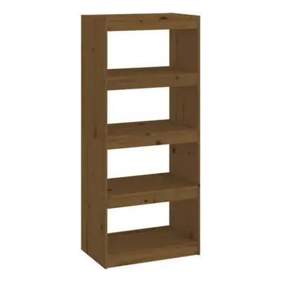 vidaXL Solid Wood Pine Book Cabinet/Room Divider Honey Brown Wooden Furniture