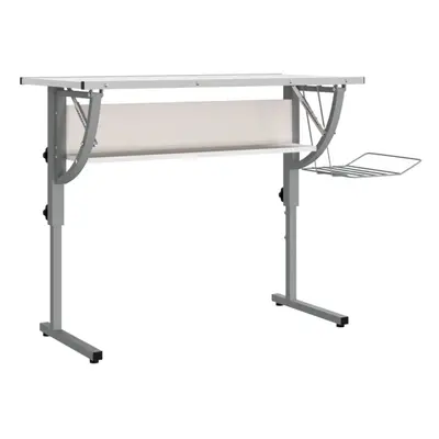 (white) vidaXL Craft Desk Engineered Wood and Steel Work Table Desk Multi Colours