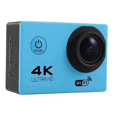 (Blue) Wireless Wifi Camera HD 4K Waterproof Wide Angle 2.0 Inch Screen for Outdoor Sports Camer