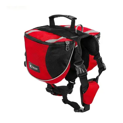 (Red, S) Outdoor Large Dog Bag Carrier Backpack Saddle Bags Camouflage Big Dog Travel Carriers f