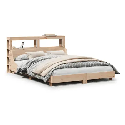 vidaXL Bed Frame with Headboard Bed Base Bedstead 135x190 cm Solid Wood Pine