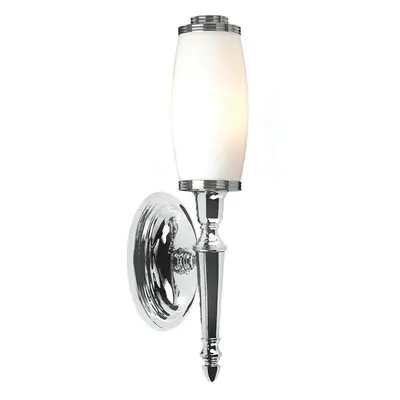 IP44 Wall Light Enclosed Long Glass Shade LED Inc Polished Chrome LED G9 3.5W