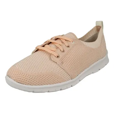 (UK 3, Light Pink (Pink)) Ladies Clarks Casual Lace Up Trainers Step Allena Sun - E Fit