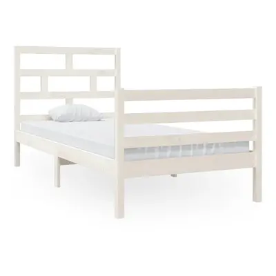 (white, x cm) vidaXL Bed Frame Bed Base Bedstead Bedroom Mattress Foundation Solid Wood Pine