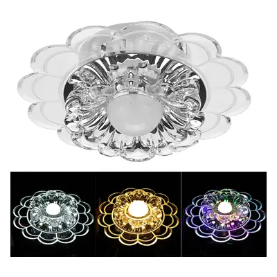 (3W, Warm Light) 3/5W 7.9'' LED Crystal Ceiling Light Ultra Thin Flush Mount Kitchen Home Fixtur