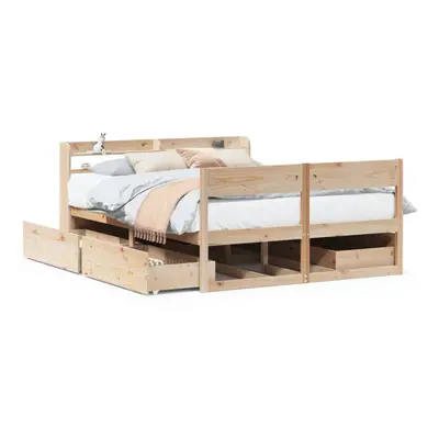 vidaXL Bed Frame without Mattress Bed Base Bedstead 120x200 cm Solid Wood Pine