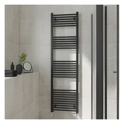 (Straight, 1800x500mm) Warmehaus Heated Towel Rail Black Bathroom Ladder Style Radiator Central 