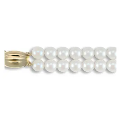 (18) Jewelco London Ladies 9ct Yellow Gold Clasp Seawater Cultured Akoya Pearl Double Row Neckla