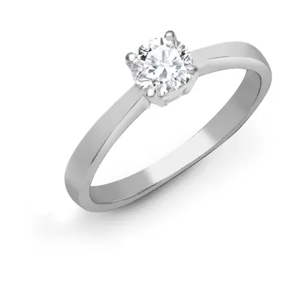 (P) Jewelco London Solid 18ct White Gold Claw Set Round G SI1 0.25ct Diamond Solitaire Engagemen